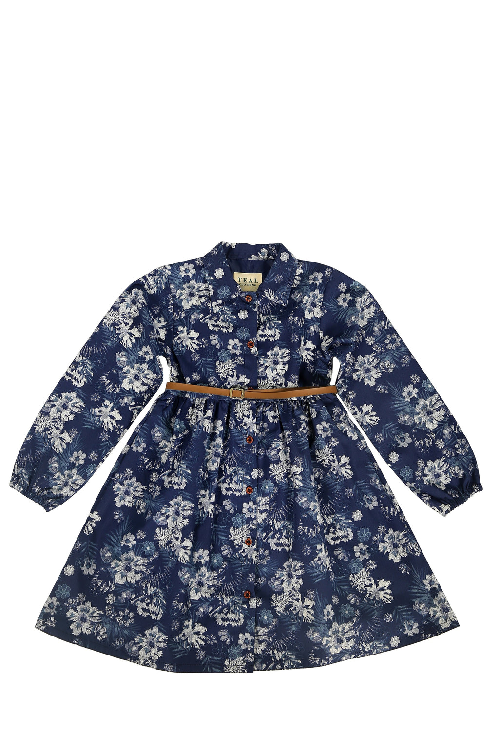 Blue Floral Button Down Frock