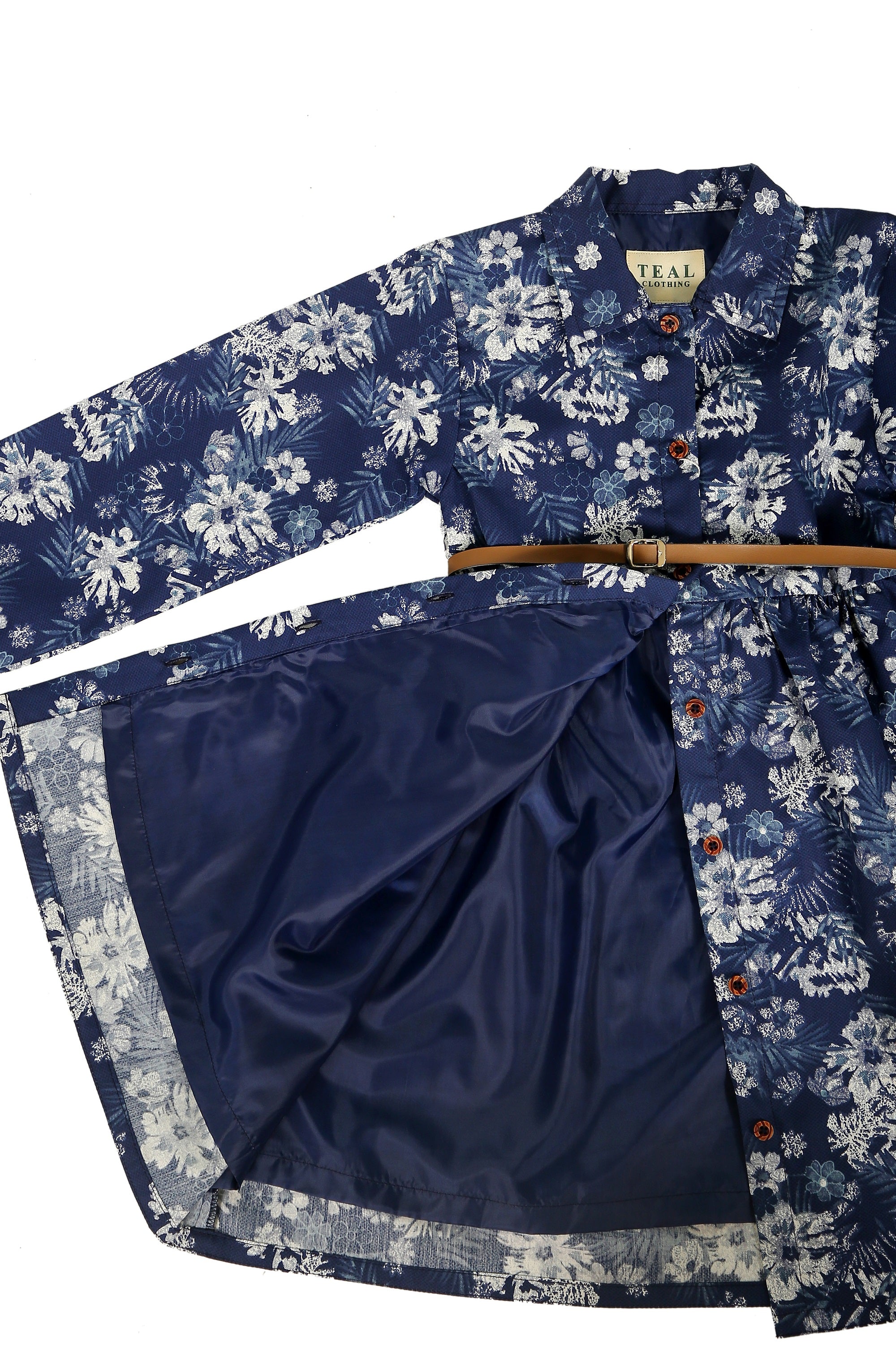 Blue Floral Button Down Frock