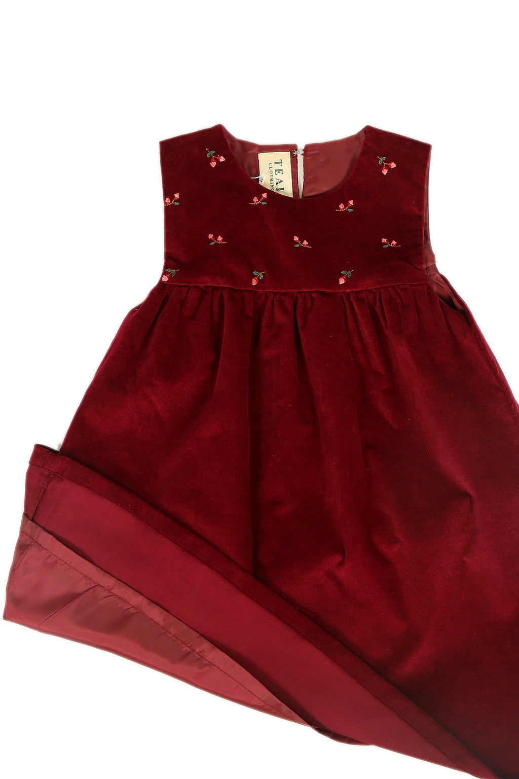 Maroon Corduroy Tunic with Embroidered Yoke