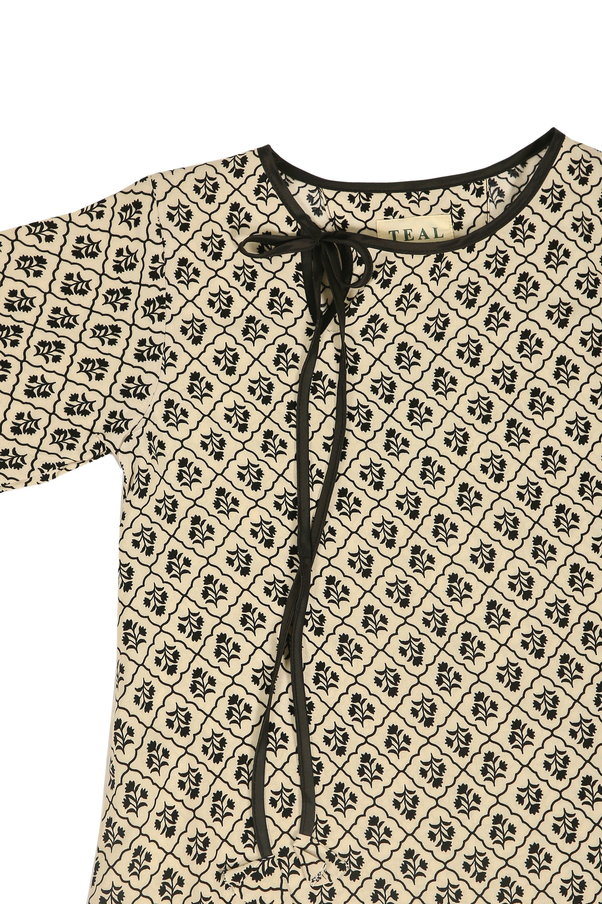 Vintage Black and Off White Dress