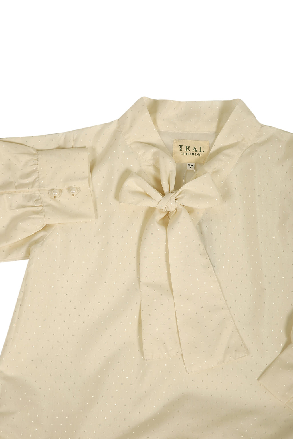 Pearl Tie-Neck Ruffle Dress