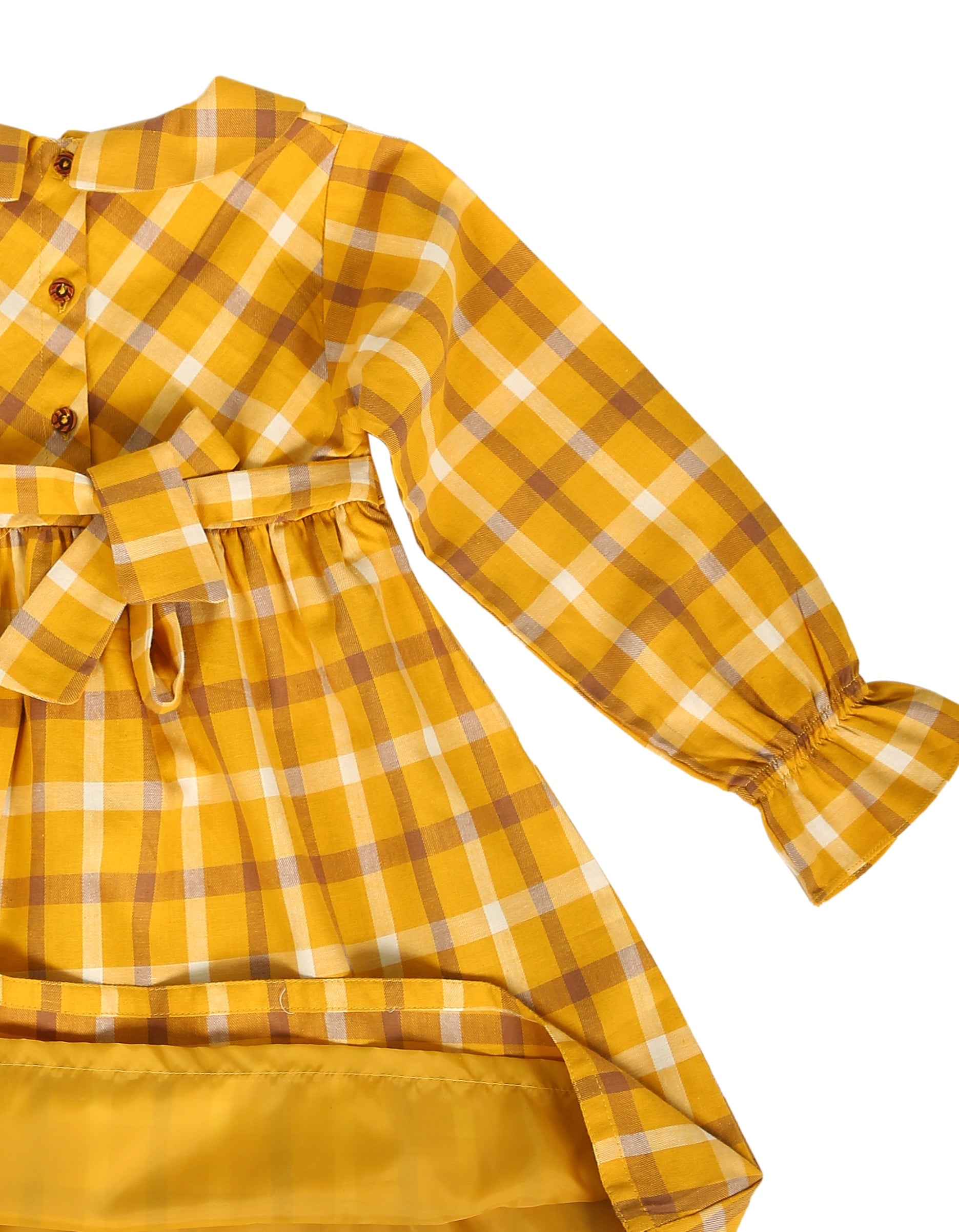 Yellow Twill Checkered Frock