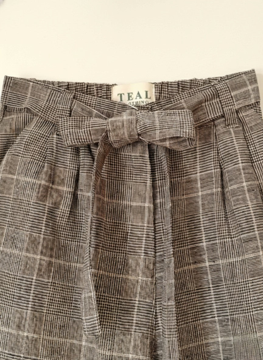 Plaid Belted Pants
